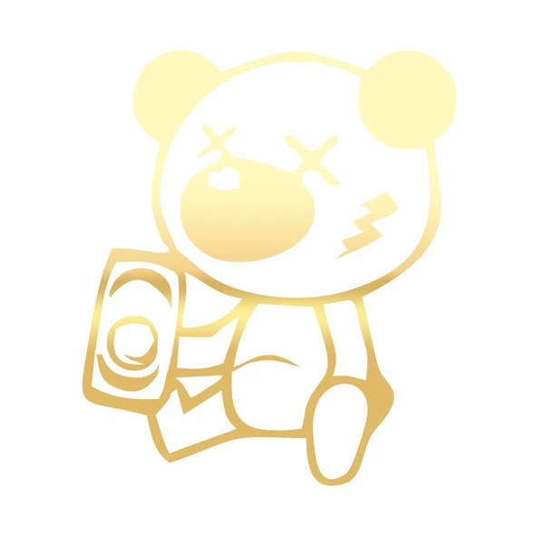 Sarhoş Panda Sticker 17x17 Cm Gold ürün görseli 1