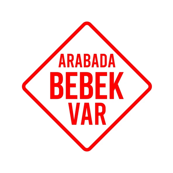 arabada Bebek Var Sticker 17x17 Cm Kırmızı ürün görseli 1