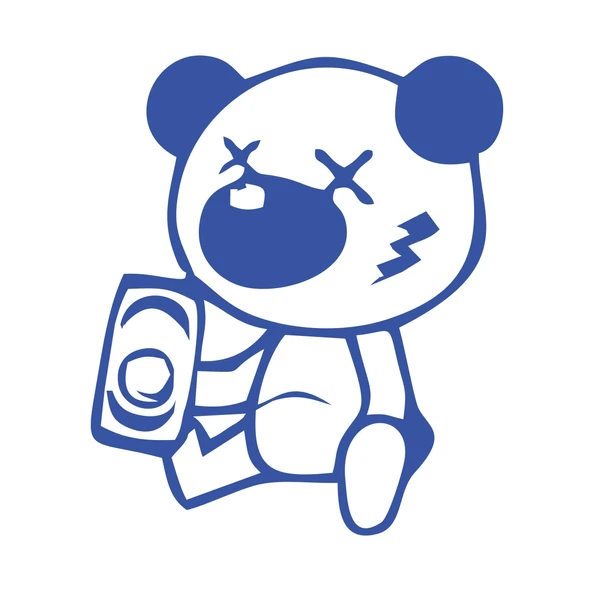 Sarhoş Panda Sticker 17x17 Cm Mavi ürün görseli 1