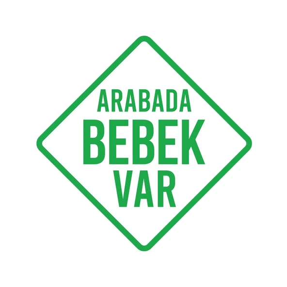 arabada Bebek Var Sticker 17x17 Cm Yeşil ürün görseli 1