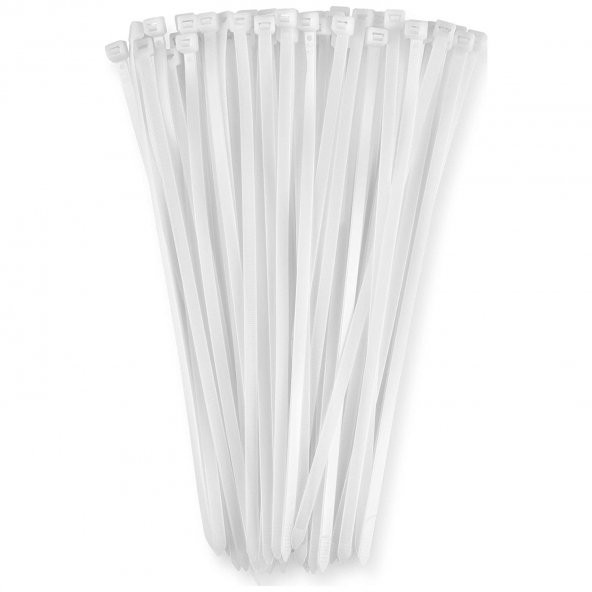 KABLO BAĞI PLASTİK CIRT KELEPÇE 3,5X190MM 100 ADET BEYAZ ürün görseli 1