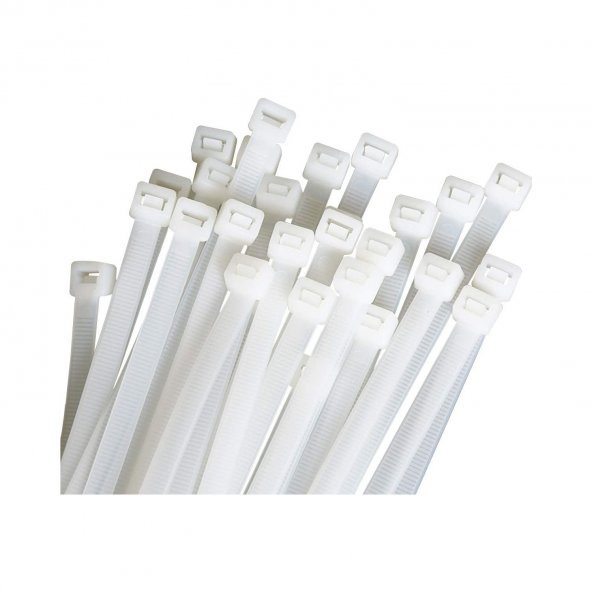 KABLO BAĞI PLASTİK CIRT KELEPÇE 4,8X380MM 100 ADET BEYAZ ürün görseli 1