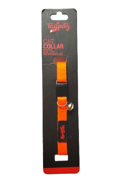 Tailpetz Cat Color Easy & Safety Lock Orange Ayarlanır Kedi Boyun Tasması ürün görseli 1