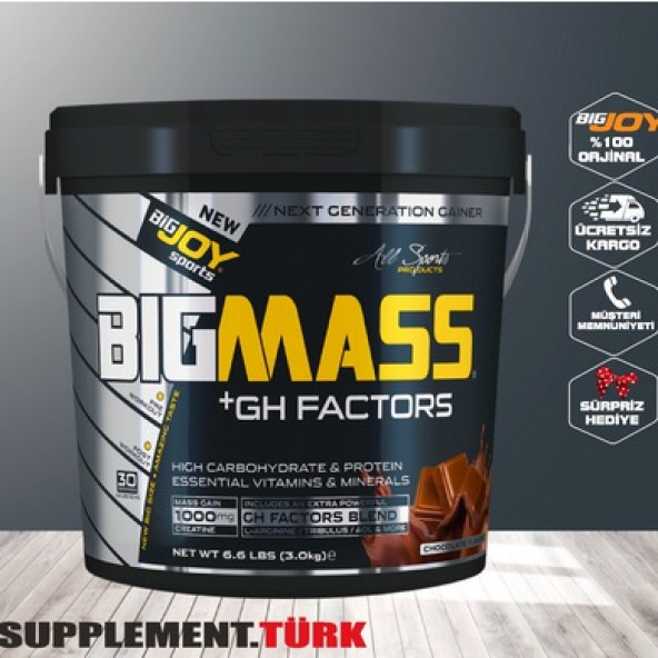 BigJoy Big Mass +GH Factors 3000 Gr Karbonhidrat Tozu Gainer ürün görseli 1