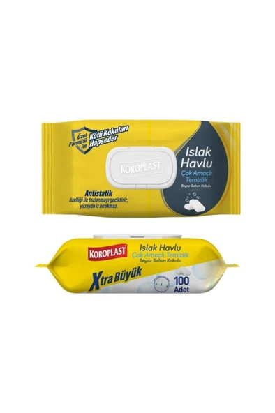 Koroplast Beyaz Sabun Kokulu Islak Havlu 100lü ürün görseli 1
