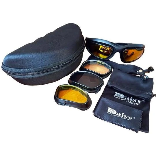 Daisy Tactical 4 Farklı Renk Lensli Çantalı Gözlük / Motorcu Dağcı Asker Gözlüğü ürün görseli 1