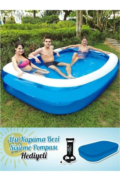 54006 Havuz + Pompa + Havuz Örtüsü 262x175x51cm ürün görseli 1