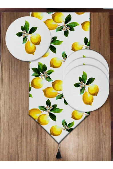 Limon Desenli 6'lı Supla Ve Runner Set ürün görseli 1