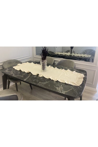 Pusula Home FIRFIRLI RUNNER Naturel Hand Made Pamuk keten efektli 40x140 ürün görseli 1
