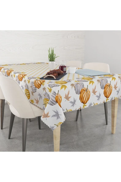 Pusula Home Balkabağı Desenli Baskılı Masa Örtüsü ürün görseli 1