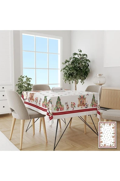 Pusula Home Yılbaşı Temalı Kolay Temizlenebilir Leke Tutmaz Dertsiz Masa Örtüsü ürün görseli 1