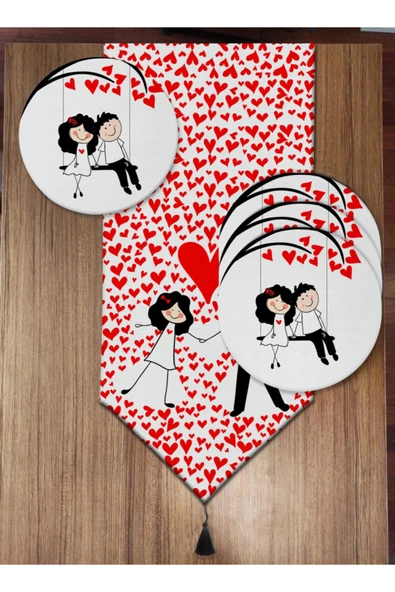 Kalpler Ve Aşıklar 6'lı Supla Ve Runner Set ürün görseli 1