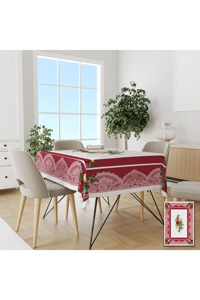 Pusula Home Yılbaşı Dantel Detaylı Masa Örtüsü ürün görseli 1