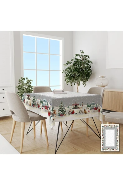 Pusula Home Yılbaşı Kış Temalı Masa Örtüsü ürün görseli 1