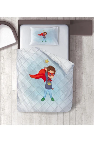 Süper Kahraman Dijital Baskılı Tek Kişilik Yorgan Set ürün görseli 1