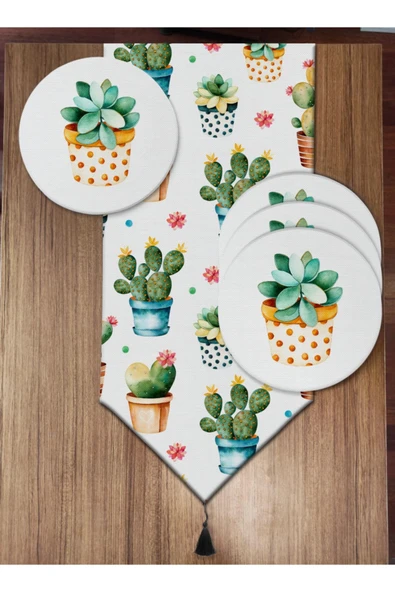 Pusula Home Sevimli Kkatüsler 6'lı Supla Ve Runner Set ürün görseli 1
