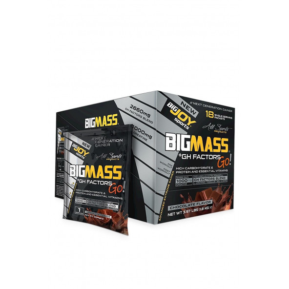 Bigjoy Big Mass Go Gh 18 Saşe 1800 gr Çikolata Gainer ürün görseli 1
