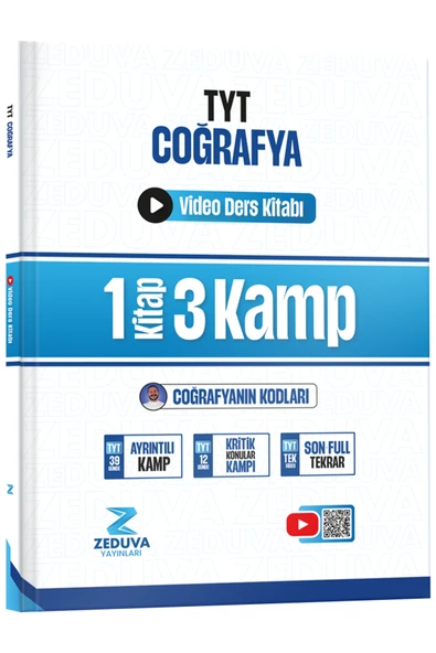 Zeduva Yayınları Coğrafyanın Kodları TYT Coğrafya 1 Kitap 3 Kamp Video Ders Kitabı ürün görseli 1