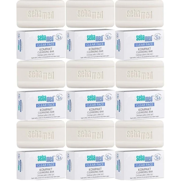 Sebamed Clear Face Kompakt Yüz Temizleme  Barı Sabun Sivilceye Yatkın Cilt 100GR (9 Lu Set) ürün görseli 1