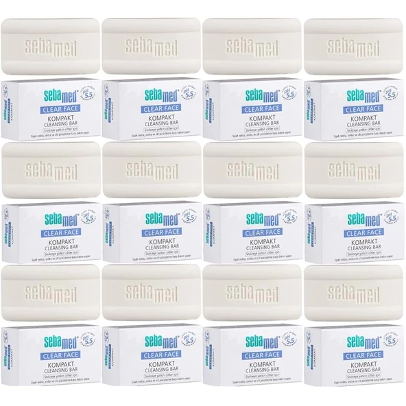 Sebamed Clear Face Kompakt Yüz Temizleme  Barı Sabun Sivilceye Yatkın Cilt 100GR (12 Li Set) ürün görseli 1