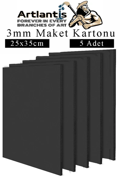 Maket Kartonu Siyah Fotoblok 3 mm 25x50 cm 5 Adet Hobi Sanat Okul Köpüklü Straforlu Maket Kartonu Maket Yapımı ürün görseli 1