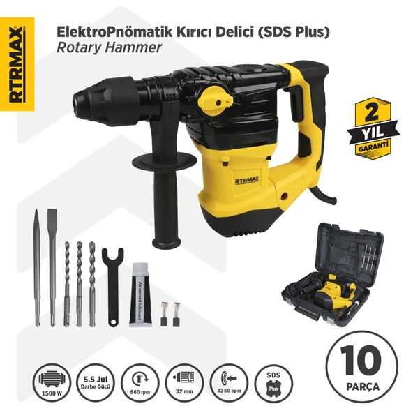 RTM2330 Elektropnömatik Sds Plus Kırıcı ve Delici 1500 W 5.5 Jul 32 mm ürün görseli 1