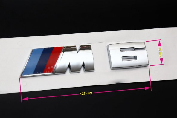 BMW M6 BAGAJ YAZISI KROM ürün görseli 1