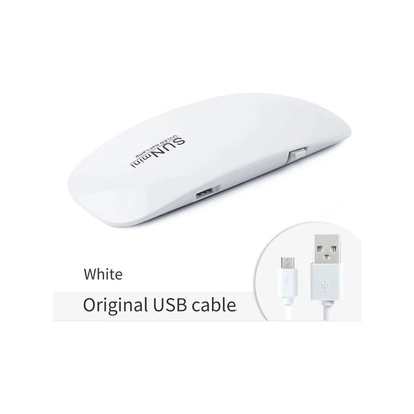 Beyaz Güneş Mini 6W Tırnak Kurutucu Lamba Taşınabilir 6 LED UV Manikür Makinesi ürün görseli 1