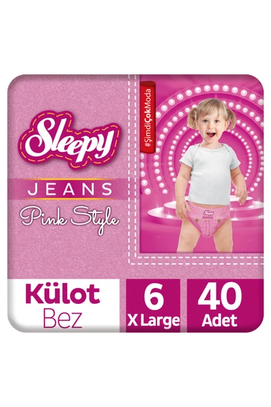 Sleepy Pink Jeans Külot Bez 6 Numara Xlarge 2'li Jumbo 40 Adet ürün görseli 1