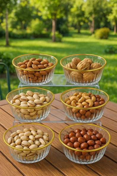 Çerezlik Kase Altın Yaldızlı 330 cc ağız çapı 125 mm 6 Adet ürün görseli 1