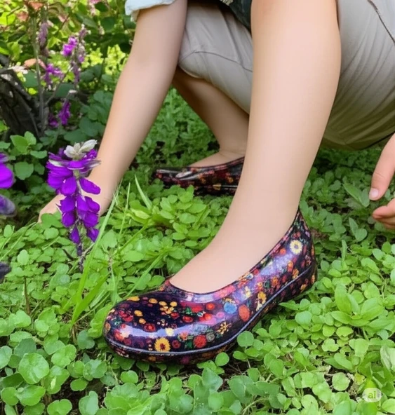 Filet Çiçekli Bahçe ve Tarım Kız Çocuk Ayakkabısı 29-35 Sarı ürün görseli 1