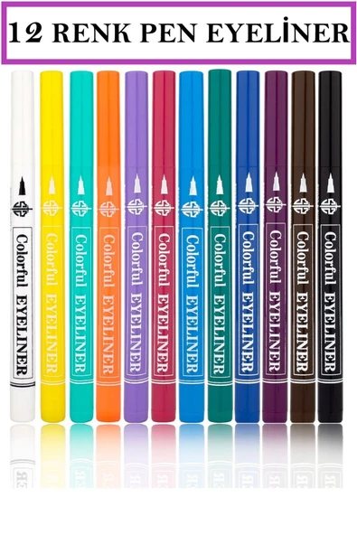 Lavider 12'li Renkli Eyeliner - Resim 2