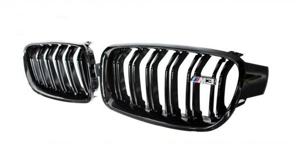 BMW F30 PARLAK SİYAH ÇİFT ŞERİT M3 PANJUR SETİ 2012-2018 ürün görseli 1