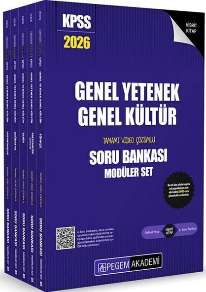 Pegem Yayınları 2026 KPSS Genel Yetenek Genel Kültür Tamamı Çözümlü Soru Bankası Seti ürün görseli 1