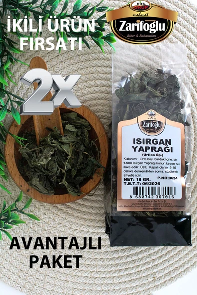 Zarifoğlu Isırgan Yaprağı Bitkisi Otu Şifalı Bitkiler 2 x 18 gr ürün görseli 1