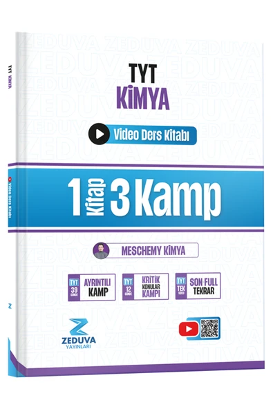 Zeduva Yayınları Meschemy Kimya TYT Kimya 1 Kitap 3 Kamp Video Ders Kitabı ürün görseli 1