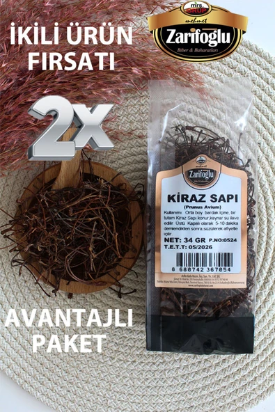 Zarifoğlu Kiraz Sapı Bitkisi Şifalı Bitkiler 2 X 34 gr ürün görseli 1