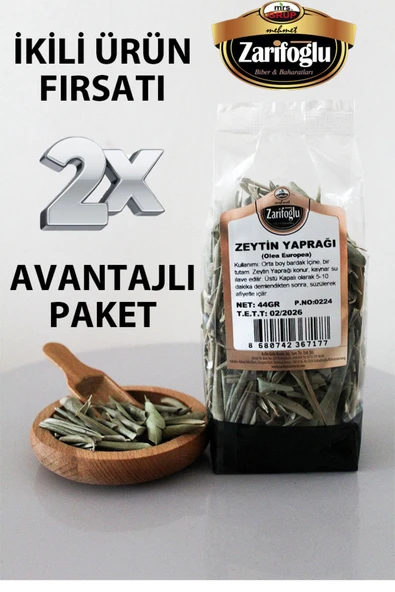 Zarifoğlu Zeytin Yaprağı Bitkisi Otu Şifalı Bitkiler 2 x 44 gr ürün görseli 1