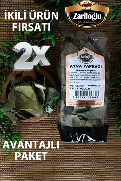 Zarifoğlu Ayva Yaprağı Bitkisi Otu Şifalı Bitkiler 2 x 22 gr ürün görseli 1