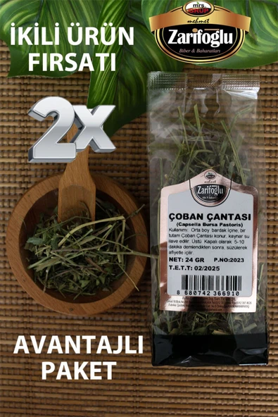 Zarifoğlu Çoban Çantası Otu Bitkisi Şifalı Bitkiler 2 x 24 gr ürün görseli 1