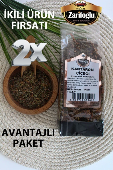 Zarifoğlu Kantoron Çiçeği Otu Bitkisi Şifalı Bitkiler 2 x 60 gr ürün görseli 1