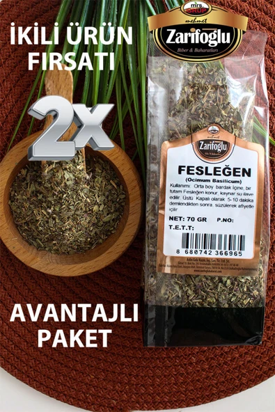 Zarifoğlu Fesleğen Yaprağı Otu Bitkisi Şifalı Bitkiler 2 x 70 gr ürün görseli 1