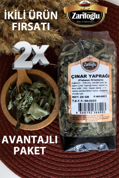 Zarifoğlu Çınar Yaprağı Bitkisi Otu Şifalı Bitkiler 2 x 20 gr ürün görseli 1