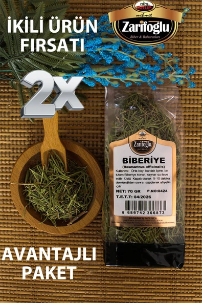 Zarifoğlu Biberiye Otu Bitkisi Şifalı Bitkiler 2 X 70 gr ürün görseli 1