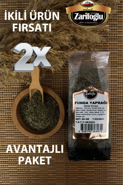 Zarifoğlu Funda Yaprağı Bitkisi Otu Şifalı Bitkiler 2 x 80 gr ürün görseli 1