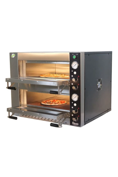 OSİMO Çift Katlı Elektrikli Pizza ve Lahmacun Fırını  8 Pizza Kapasitesi 8x25cm 220V & 380V Uyumlu ürün görseli 1