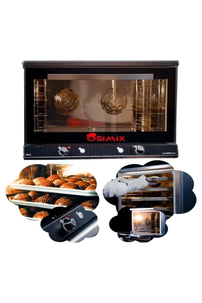 OSİMO Osimix Konveksiyonel 4'lü Buharlı Patisserie Fırın (40x60 cm Tepsi Kapasiteli - Poğaça,pasta,Börek) ürün görseli 1