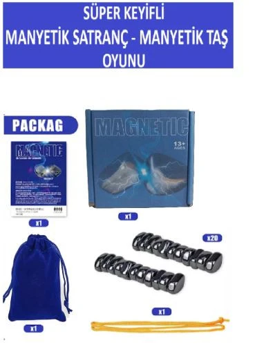 Süper Keyifli Manyetik Satranç-20 Taşlı Manyetik(Güçlü) Taş Oyunu- Harika Vakit Geçirmek Için Hediye ürün görseli 1