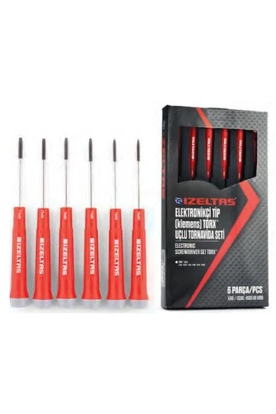 İZELTAŞ Elektronikçi Tip Klemens Torx Uçlu Tornavida Seti 6 Parça T5 - T6 - T7 - T8 - T9 - T10 ürün görseli 1