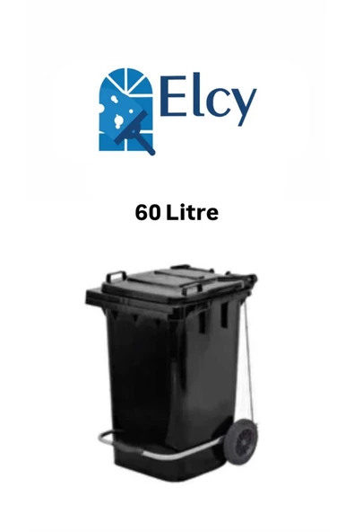 ELCY 60 LT Plastik Pedallı Çöp Konteyneri Siyah -Isıya Karşı Dayanıklı ürün görseli 1